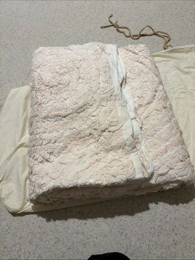 Blush Pink Ruffled Quilt -  Elegant Home